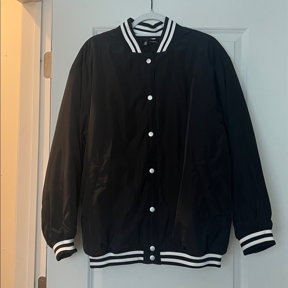 H&M Divided Black and White Bomber Jacket